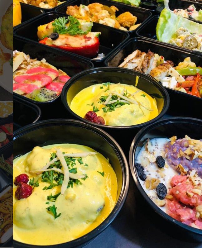 Healthy curry and dessert bowls